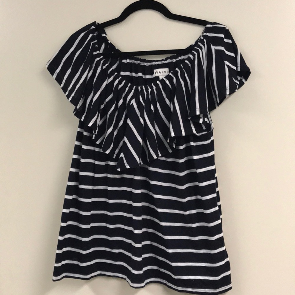 Off the shoulder striped top